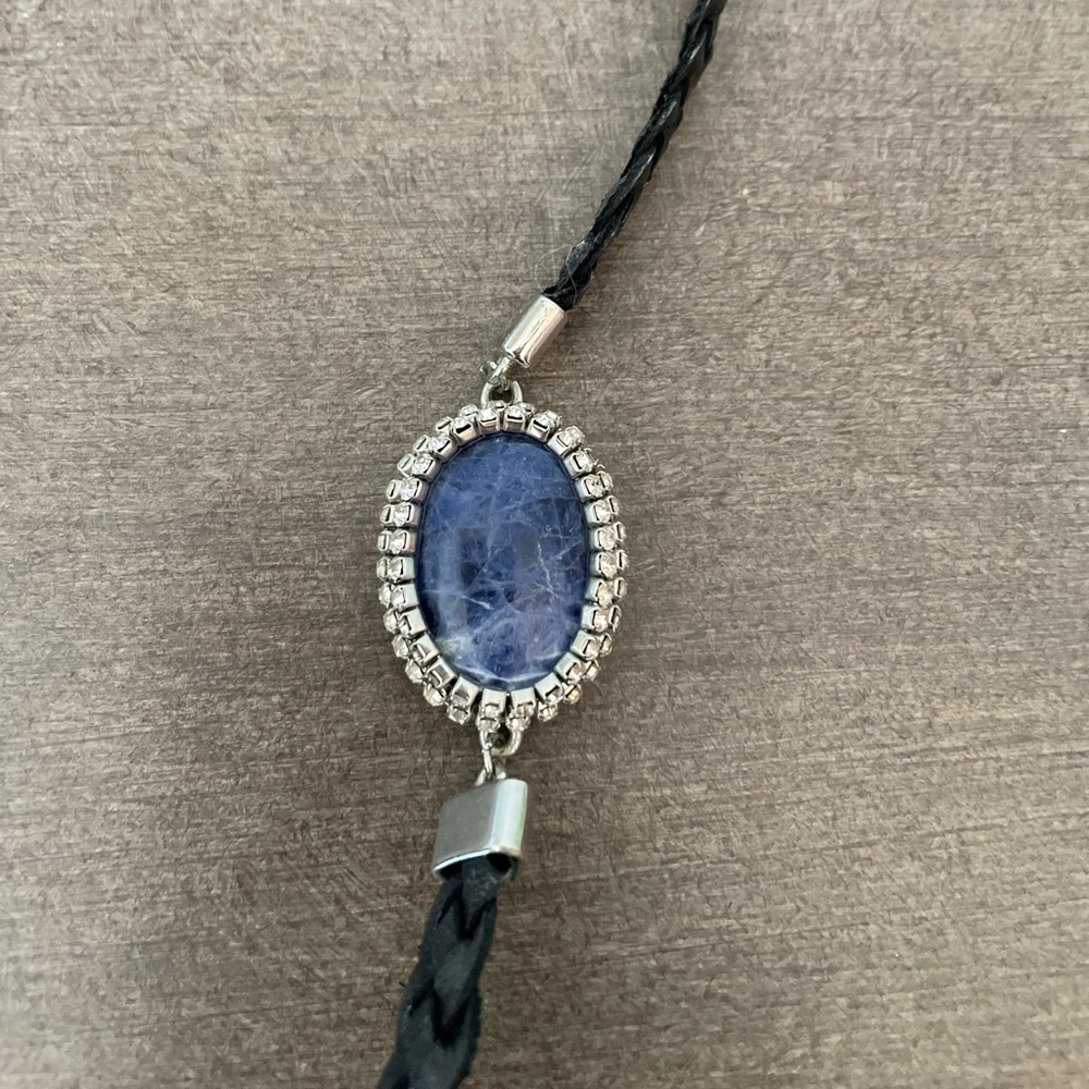 12 in choker. Faux leather, faux lapis